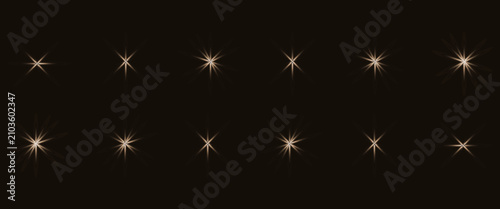 Slika na platnu Golden fash light vector set on black background