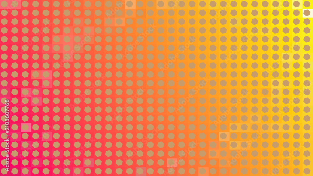Fototapeta premium Vibrant Red Orange and Yellow Gradient Hexagon Halftone Background