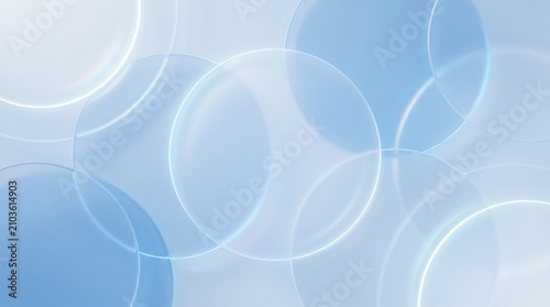 Konstfotografi Abstract Light Blue and White Translucent Circles Background Design