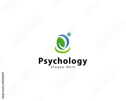 Psychology logo creative health mind mental smart nature leave design concept