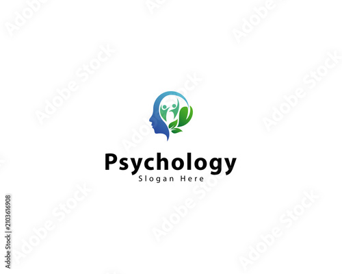 psychology logo creative nature leaf health mental design modern