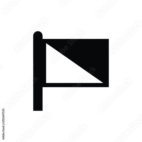 Fotografie A simple black and white depicting a rectangular flag attached to a vertical pol
