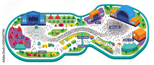 Music Festival Map: Stages, Tents, and Crowds