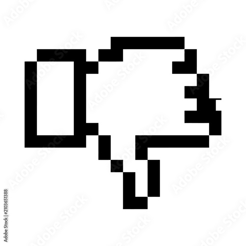 Foto Pixelated Thumbs Down Icon - Negative Feedback, Disapproval, Rejection