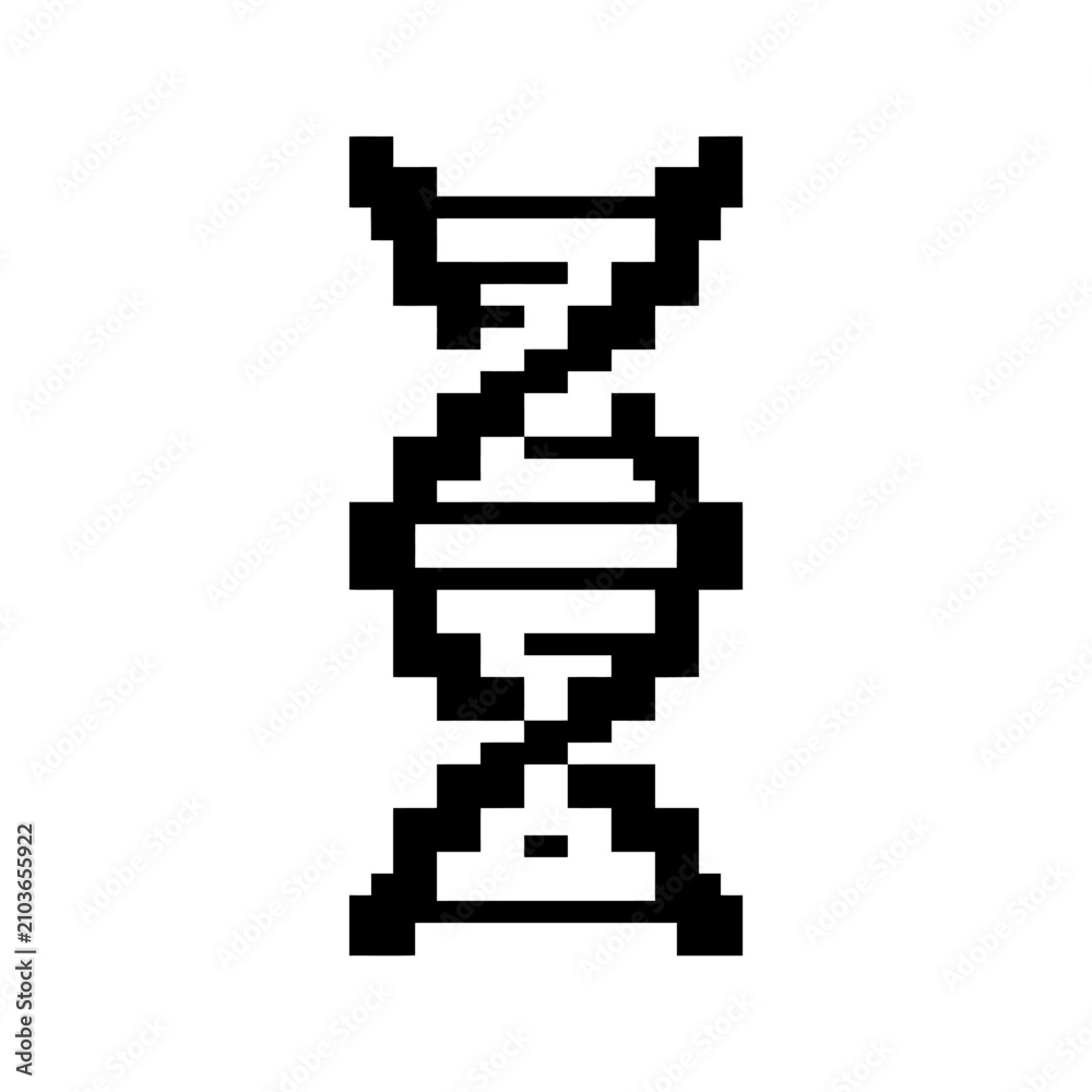 Fototapeta premium Pixelated DNA Helix Icon