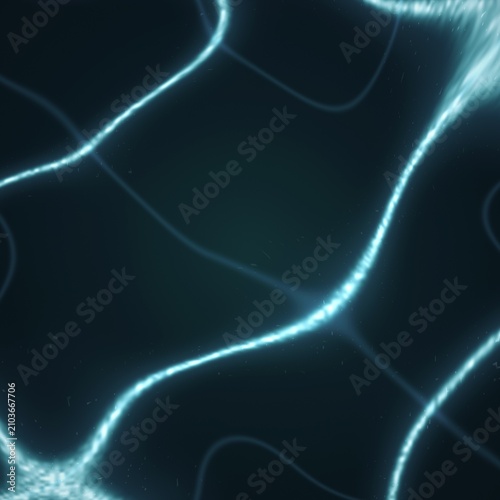 Photos Abstract glowing blue lines on dark background