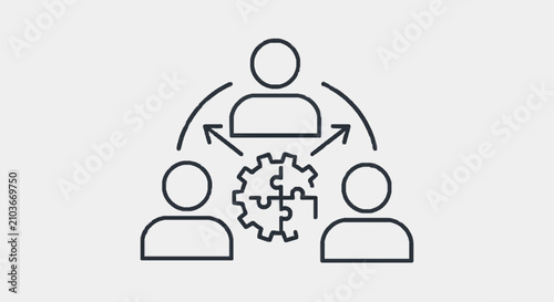 Tableau sur toile Collaborative Teamwork with Gear Integration.