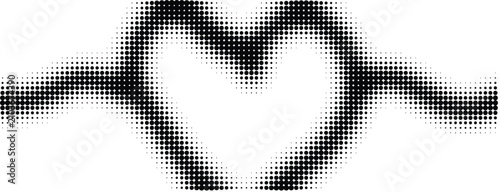 Foto Abstract geometric pattern formed by black halftones creating a dynamic wavy sha