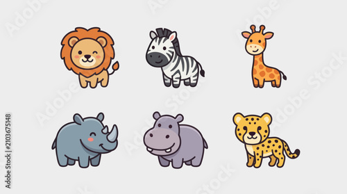 Photography Cute safari animal collection