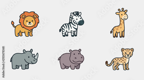 Photography Cute safari animals collection