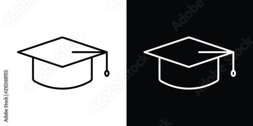 Graduation cap icon editable illustration collection