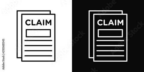 Photography Insurance Claim icon editable illustration collection