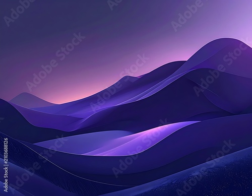Purple desert mountain range landscape sunset.
