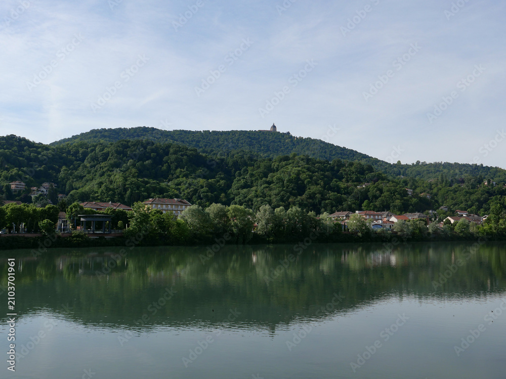 Fototapeta premium River Po in San Mauro