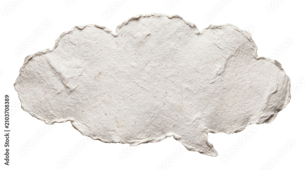 Fototapeta premium Torn Paper Cloud Shape Speech Bubble.