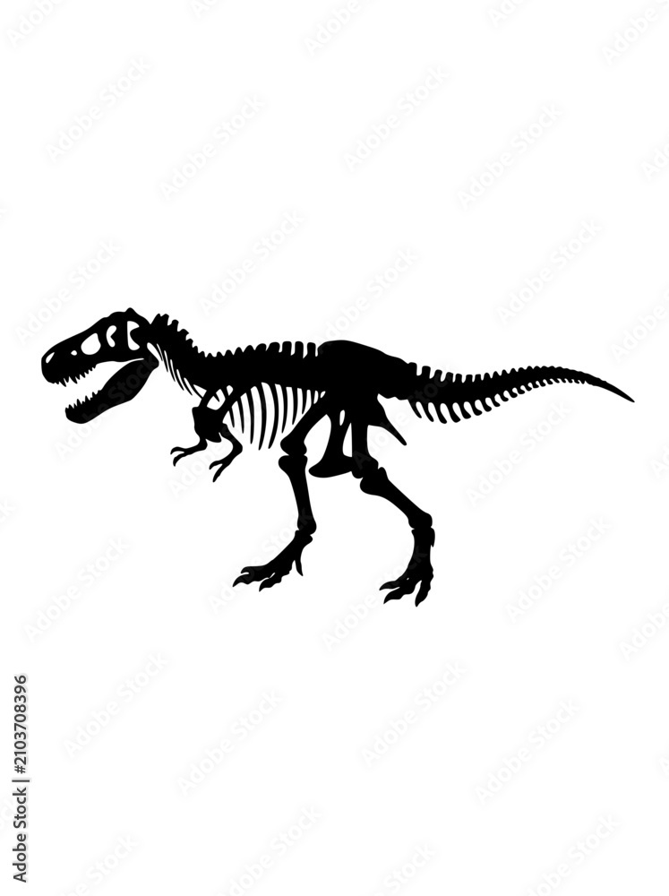 Fototapeta premium Tyrannosaurus Rex skeleton silhouette isolated on white background