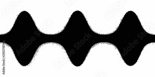 thick black wavy line with smooth halftone dots on white background vector pattern graphic design abstract art modern minimalist decorative
