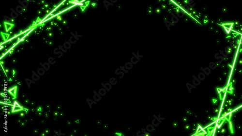 Green Neon Laser Frame Background Image