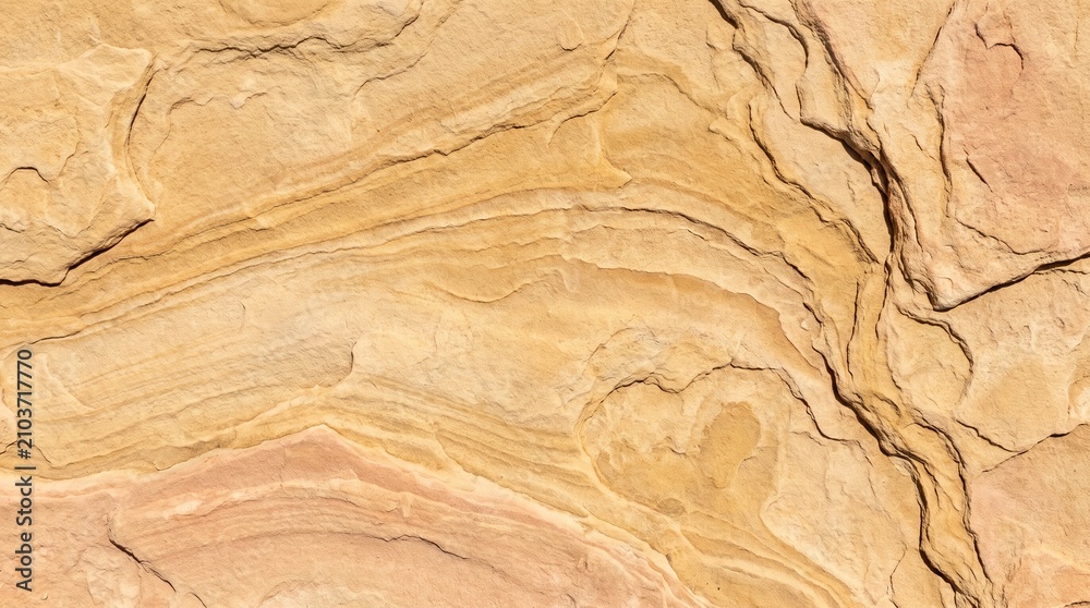 Fototapeta premium Golden Sandstone Texture with Flowing Natural Wave Patterns