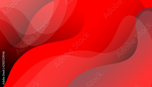 Abstract Red Gradient Fluid Wave Background with Transparent Overlapping Curves Modern Dynamic Geometric Vector Design