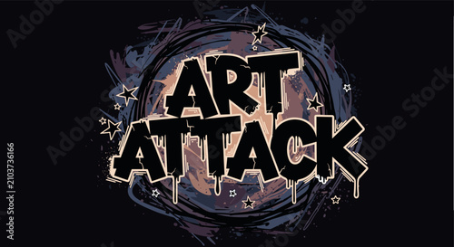 Принти на полотні Dynamic Graffiti Art Attack with Urban Style and Bold Colors.