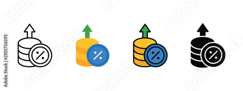 Foto Tax Increase Icon for Fiscal Policy and Financial Impact Analysis