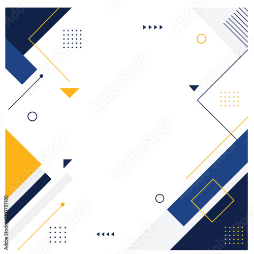 Clean modern abstract geometric background with simple flat shapes, minimal design, and ample copy space. Perfect for business presentations, corporate branding, social media, websites,