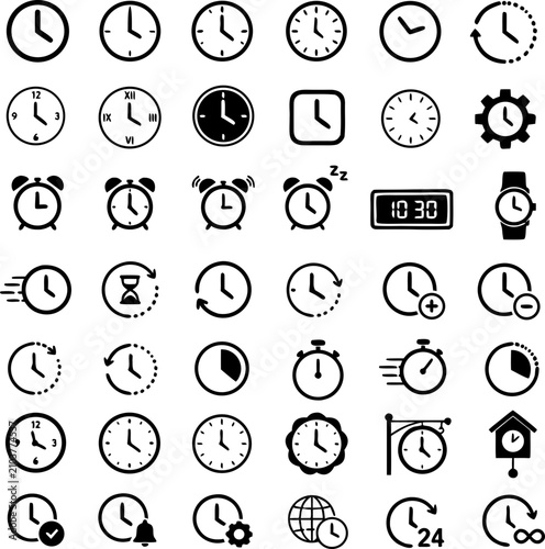 Фотография Clock silhouette against a black background simple timekeeping shape
