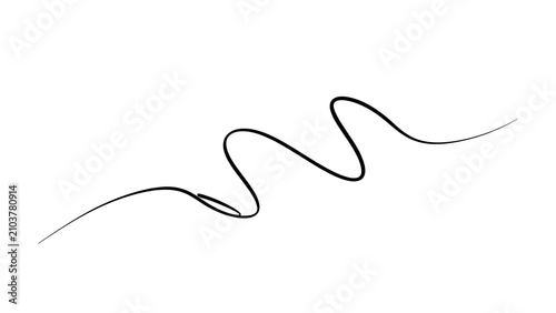 Elegant black squiggle line on white background.