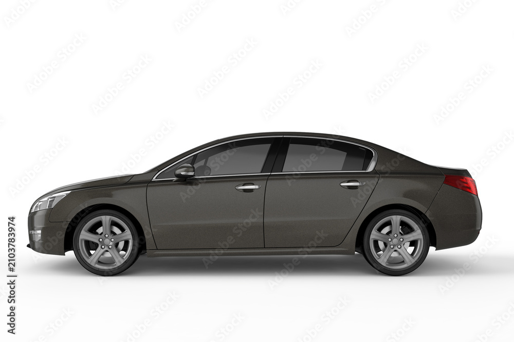 Fototapeta premium Black car on white background, 3D illustration