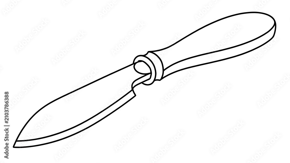 Obraz premium Illustration of a knife with white background.