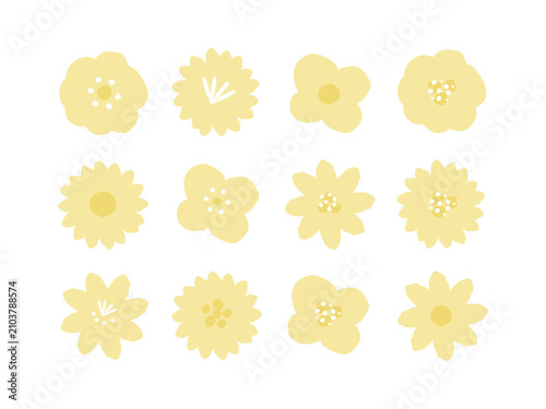 黄色　花　イラストセット