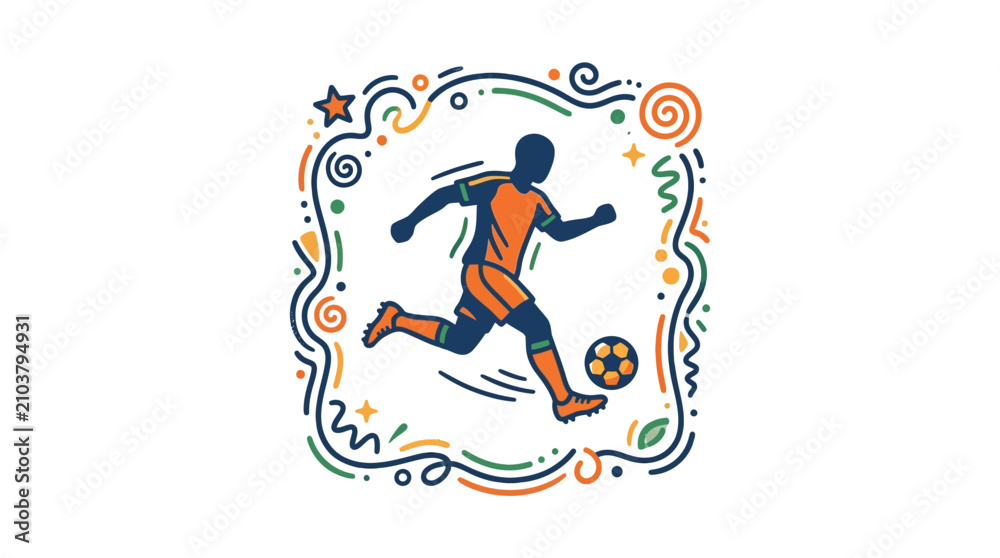 Fototapeta premium A stylized illustration of a person playing a field sport