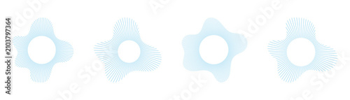 Collection of wavy lines sound wave circle modern design art. Vector illustration sound wave pattern are used for music logos, voice message UI elements, and personalized gifts.