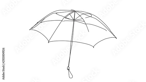 Open umbrella illustration on white background.