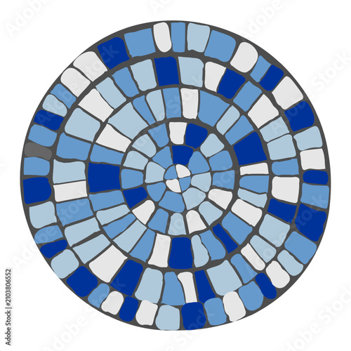 Schilderij op canvas Ancient Circular Roman, Mediterranean, Greek Mosaic pattern