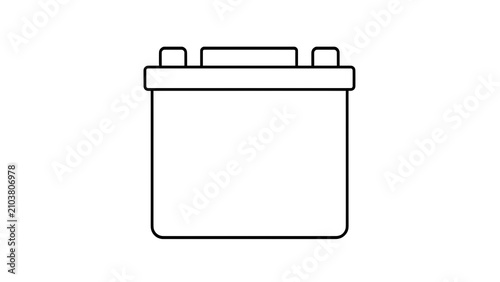 Car battery icon on white background.