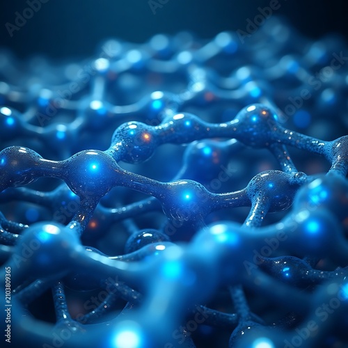 Blue Molecular Monomers Polymerizing Inside Transparent 