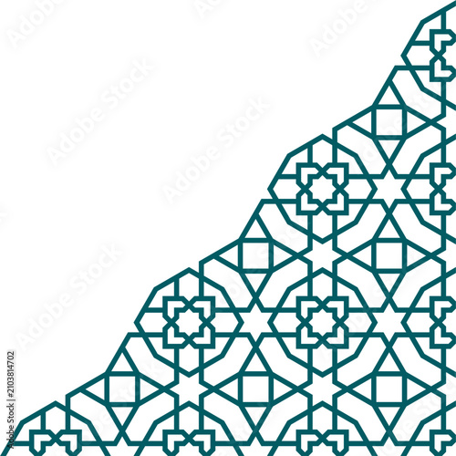 Geometric corner decoration in Islamic style