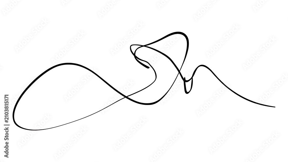 Obraz premium Elegant handwritten signature on white background.
