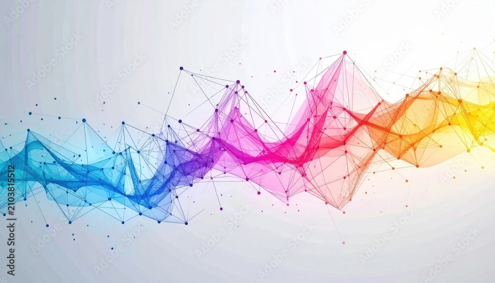 Obraz premium Colorful Abstract Network Wave Background Design.