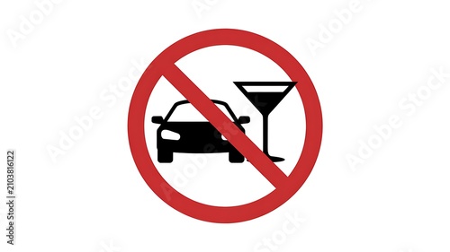 No drinking and driving traffic sign icon