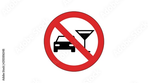 Do not drink and drive road sign icon
