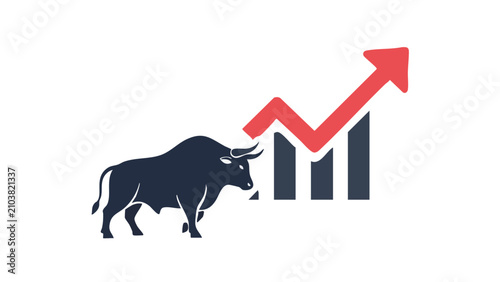 Bull Market Growth Concept with Stock Chart and Rising Arrow