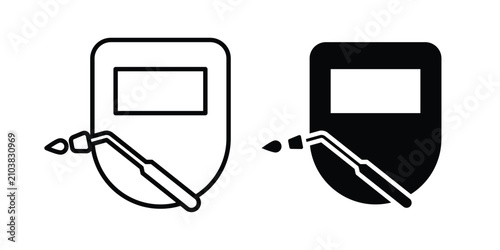 Bild auf Leinwand Welding icon line illustrations set