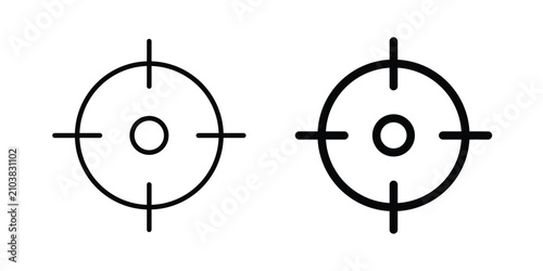 Target icon line illustrations set