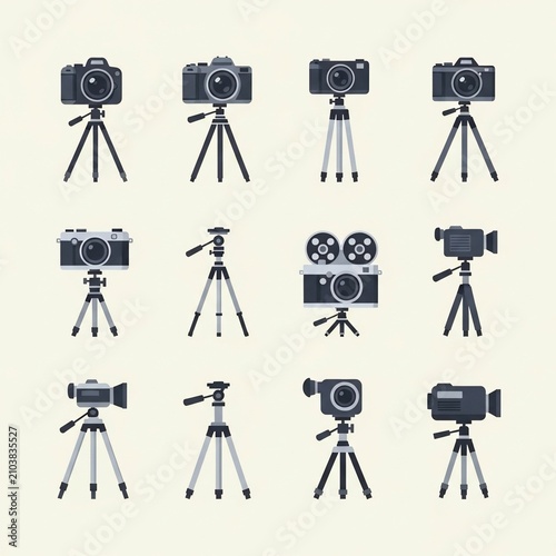 Vintage Lens Array: A Digital Symphony of Iconic Capturers.