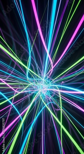 Neon Nebula Burst: A Vibrant 3D Symphony of Light