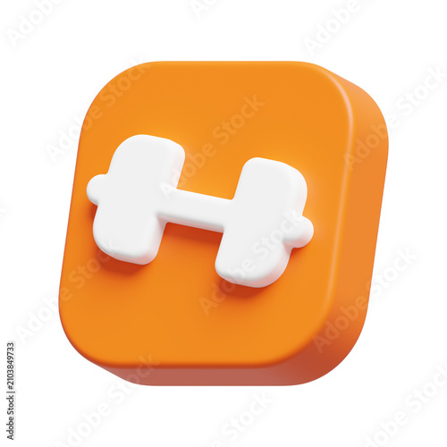 Gym Fitness Exercise Icon 3D