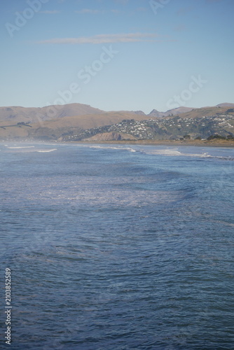 Pacific Ocean, Aotearoa New Zealand, New Brighton Beach in Christchurch, Canterbury 